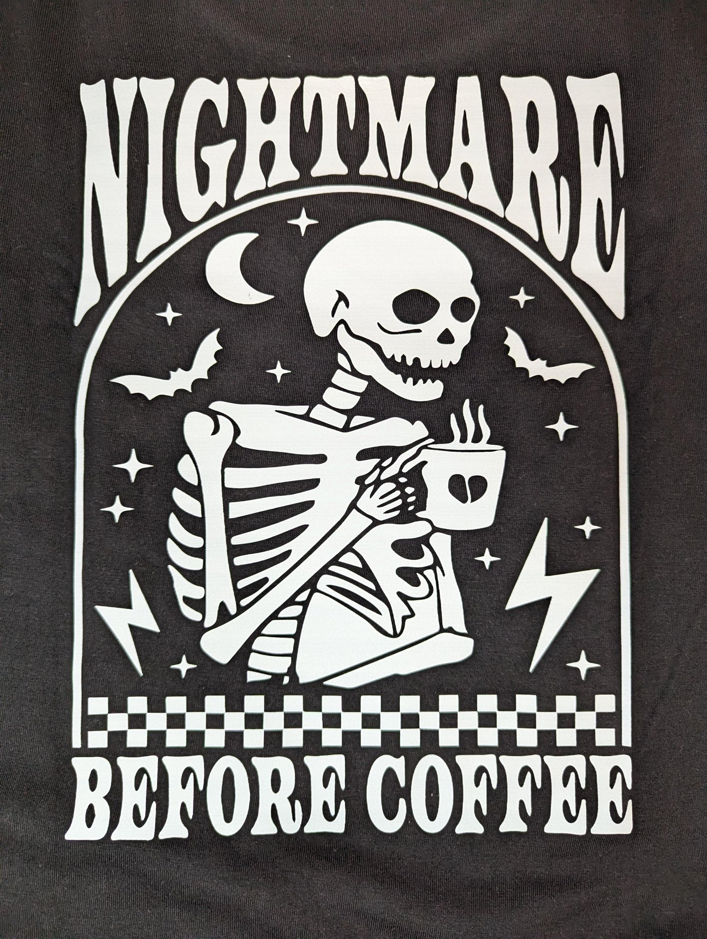 Black Nightmare Before Coffee Oversized T-shirt