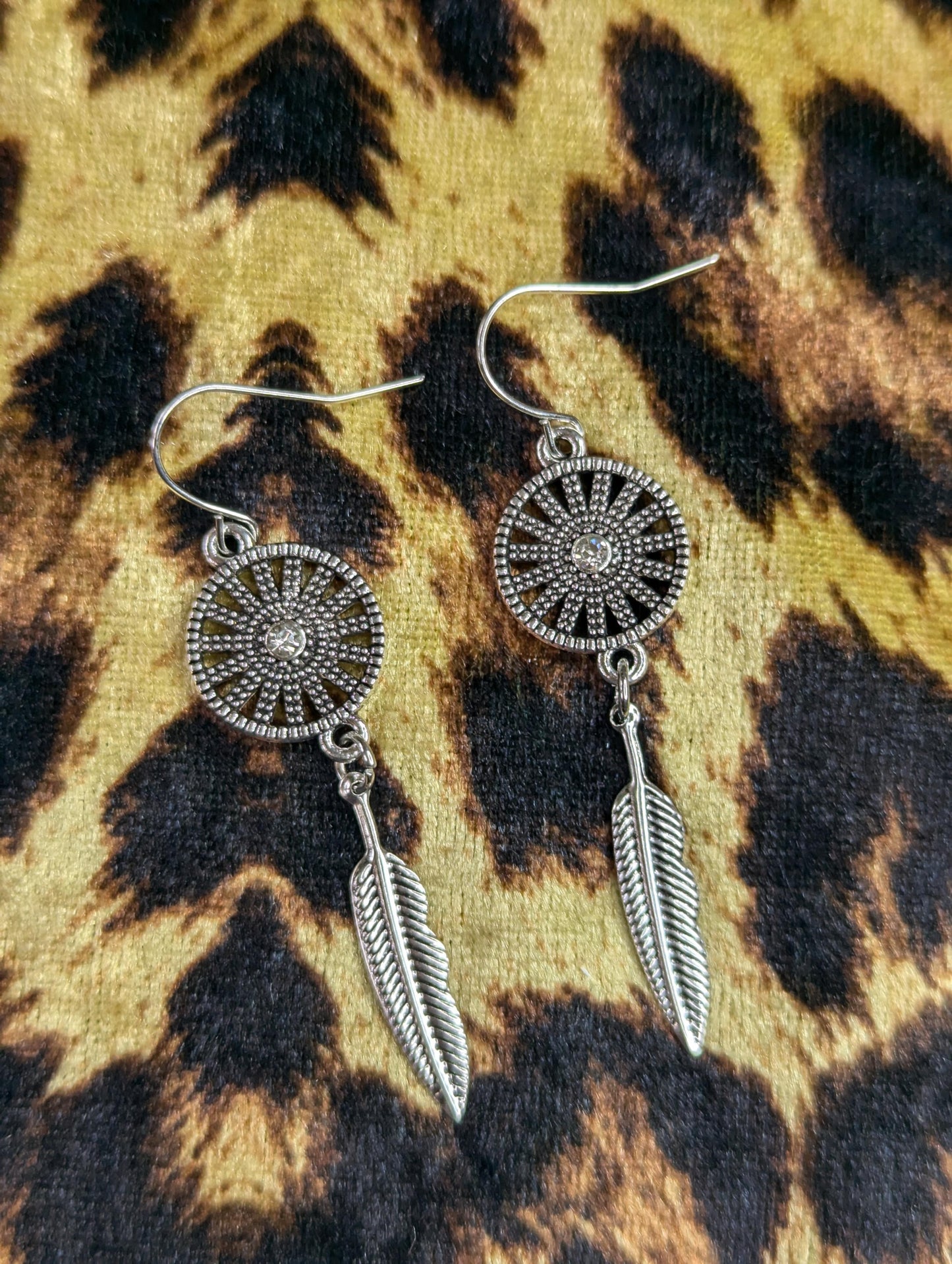 Dream Catcher & Feather Drop Earrings