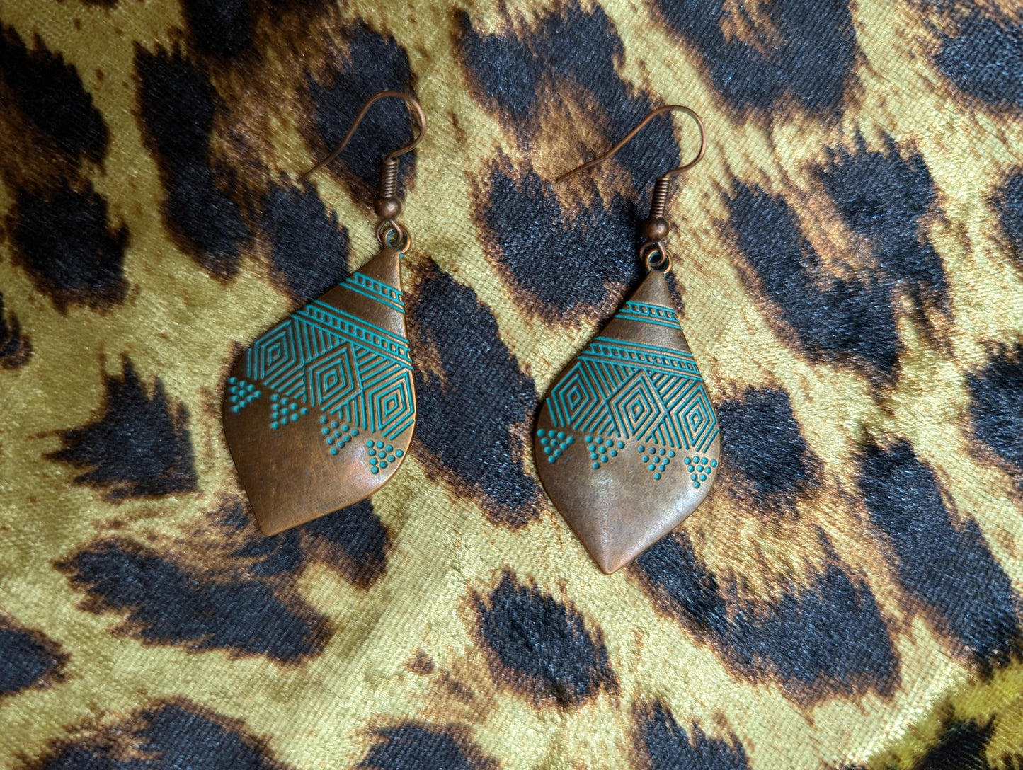 Vintage Bronze Teardrop Earrings