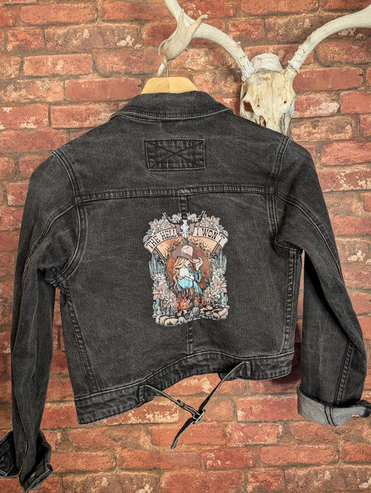 Upcycled Black Wash Cowgirl Denim Jacket