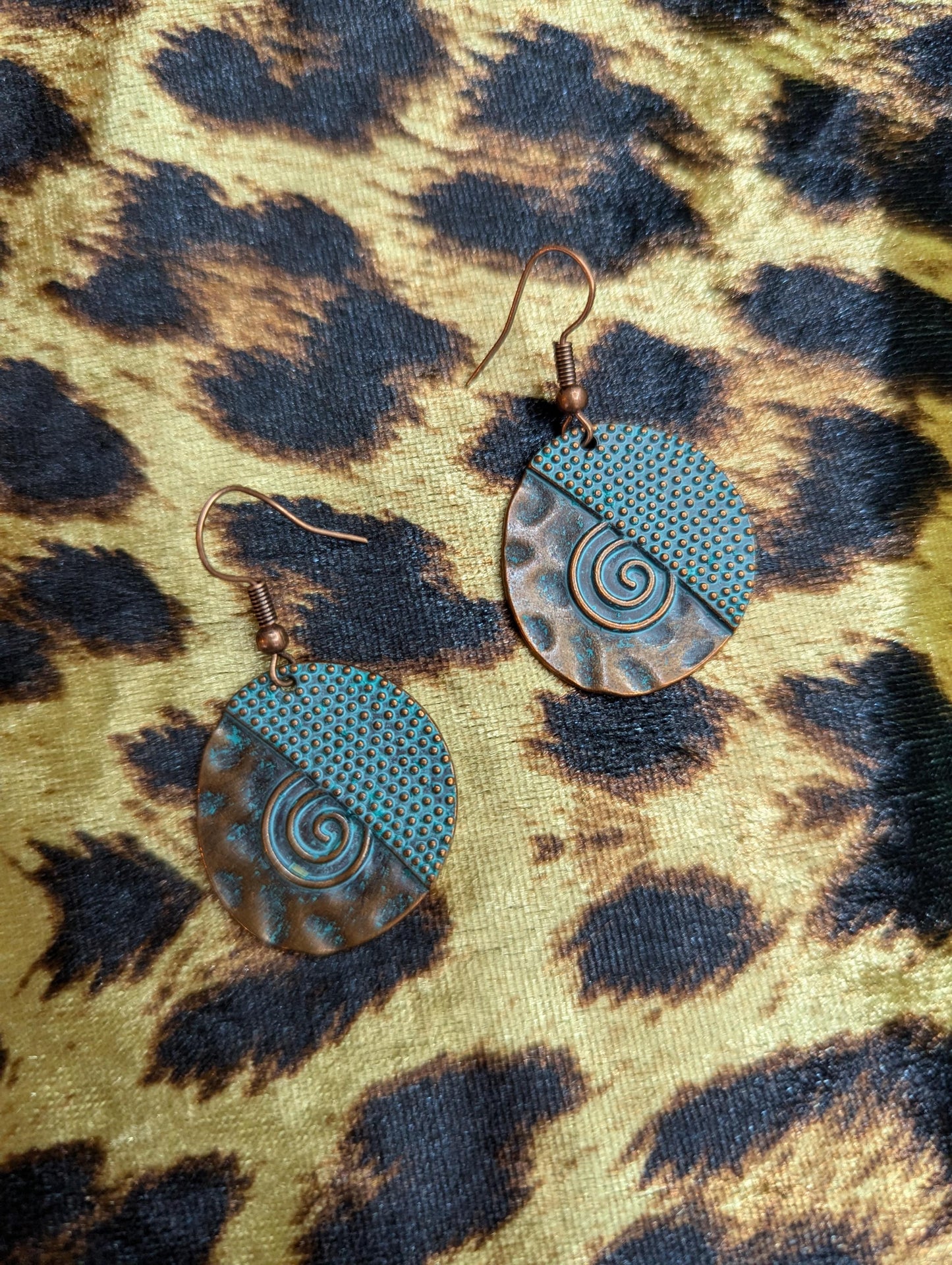 Vintage Bronze Circle Drop Earrings