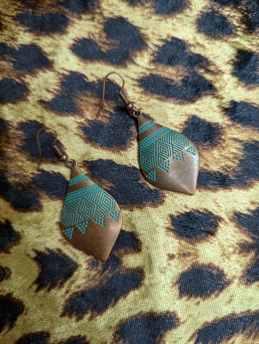 Vintage Bronze Teardrop Earrings