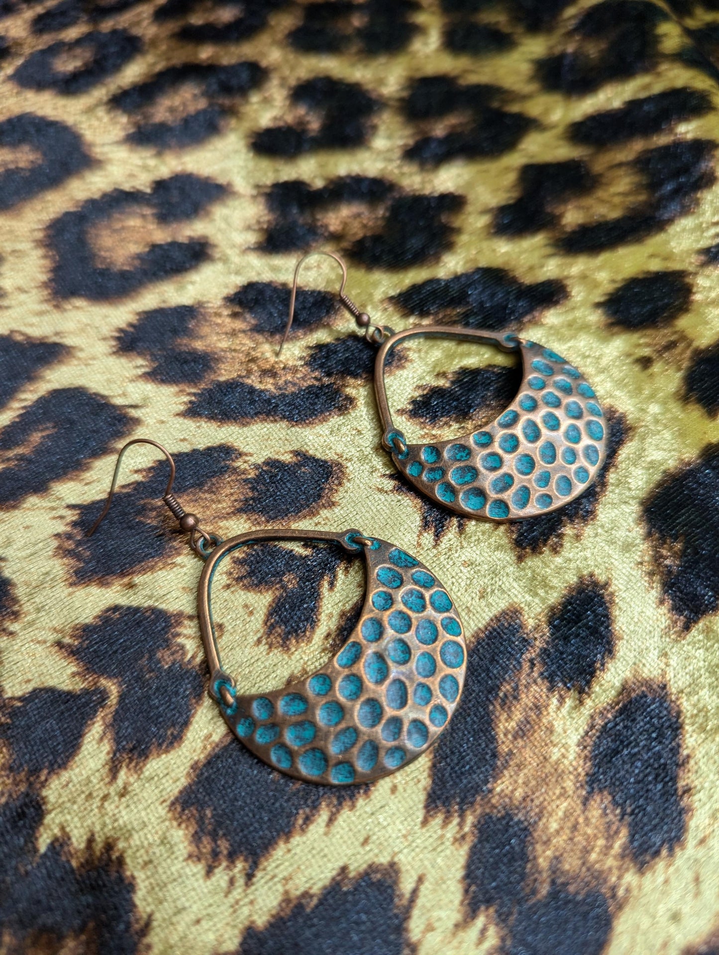 Vintage Bronze Textured Drop Earrings