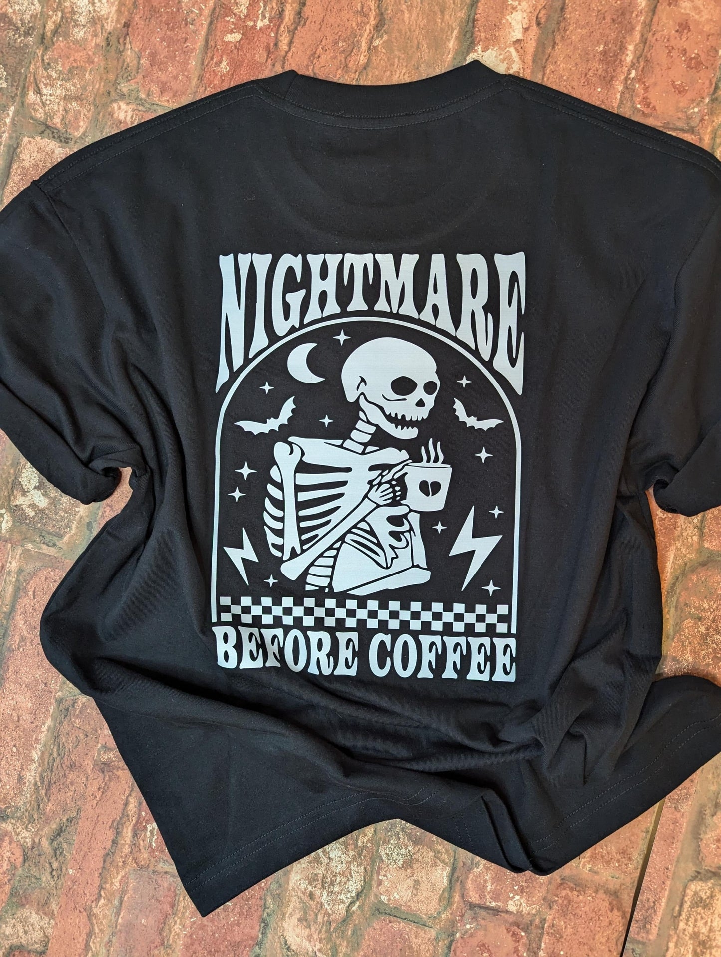 Black Nightmare Before Coffee Oversized T-shirt